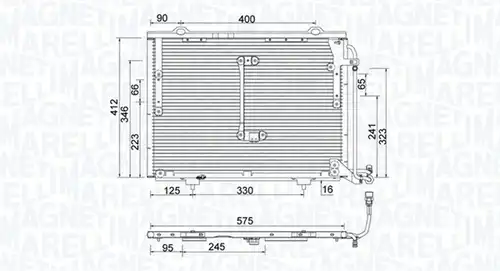 кондензатор, климатизация MAGNETI MARELLI 350203945000