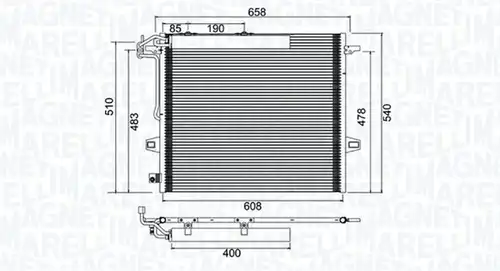 кондензатор, климатизация MAGNETI MARELLI 350203947000