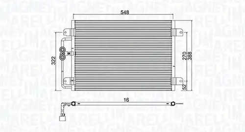 кондензатор, климатизация MAGNETI MARELLI 350203949000