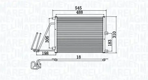 кондензатор, климатизация MAGNETI MARELLI 350203950000