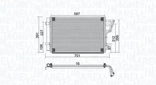 кондензатор, климатизация MAGNETI MARELLI 350203951000