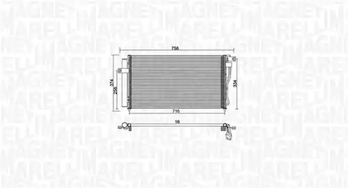 кондензатор, климатизация MAGNETI MARELLI 350203953000