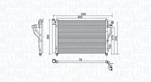 кондензатор, климатизация MAGNETI MARELLI 350203957000