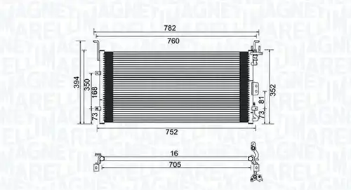 кондензатор, климатизация MAGNETI MARELLI 350203959000