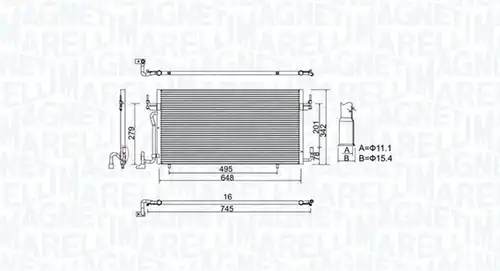 кондензатор, климатизация MAGNETI MARELLI 350203965000