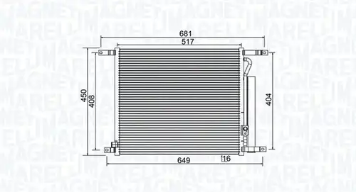 кондензатор, климатизация MAGNETI MARELLI 350203966000