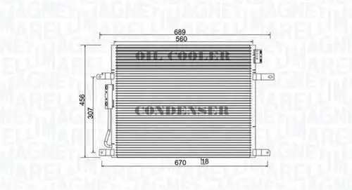кондензатор, климатизация MAGNETI MARELLI 350203967000