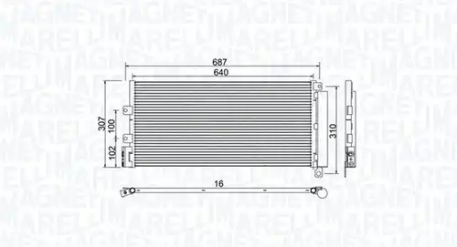 кондензатор, климатизация MAGNETI MARELLI 350203969000