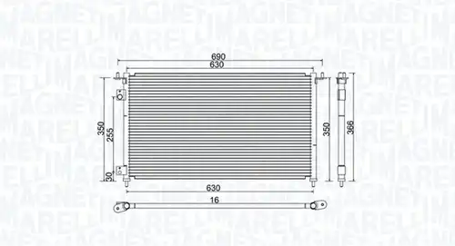 кондензатор, климатизация MAGNETI MARELLI 350203970000