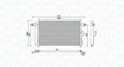 кондензатор, климатизация MAGNETI MARELLI 350203974000