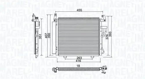 кондензатор, климатизация MAGNETI MARELLI 350203975000