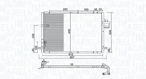 кондензатор, климатизация MAGNETI MARELLI 350203979000