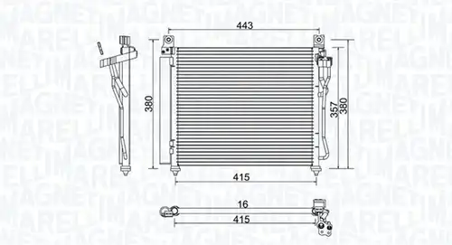 кондензатор, климатизация MAGNETI MARELLI 350203980000