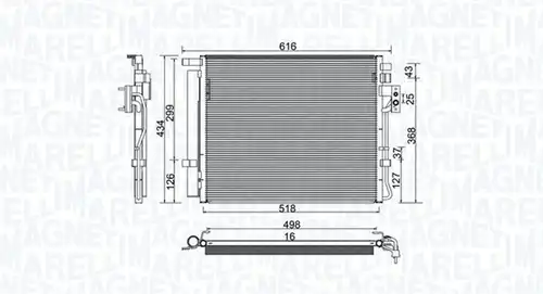 кондензатор, климатизация MAGNETI MARELLI 350203983000