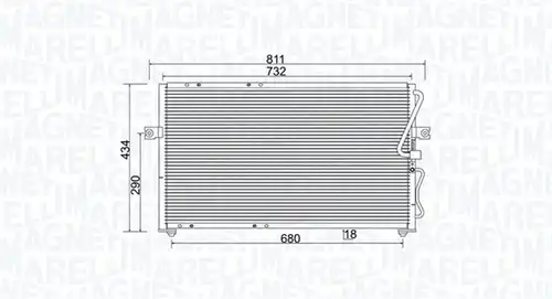 кондензатор, климатизация MAGNETI MARELLI 350203985000