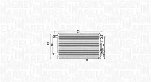 кондензатор, климатизация MAGNETI MARELLI 350203987000