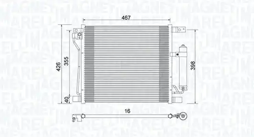 кондензатор, климатизация MAGNETI MARELLI 350203992000