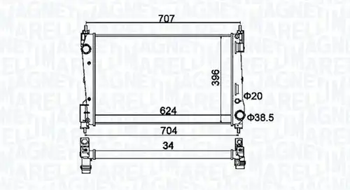 воден радиатор MAGNETI MARELLI 350213151200