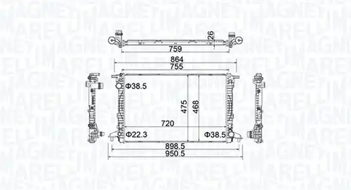 воден радиатор MAGNETI MARELLI 350213154900