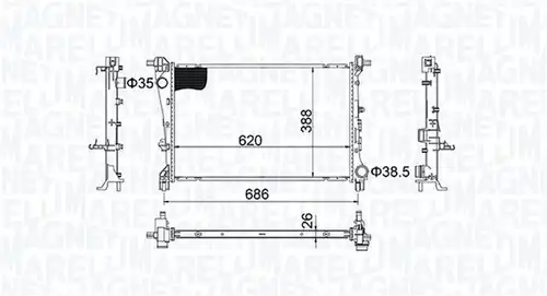 воден радиатор MAGNETI MARELLI 350213203800