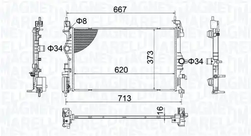 воден радиатор MAGNETI MARELLI 350213206800