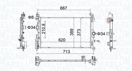 воден радиатор MAGNETI MARELLI 350213206900