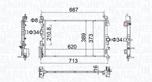 воден радиатор MAGNETI MARELLI 350213209300