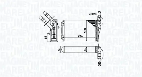 топлообменник, отопление на вътрешното пространство MAGNETI MARELLI 350218404000