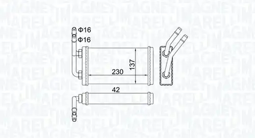 топлообменник, отопление на вътрешното пространство MAGNETI MARELLI 350218406000
