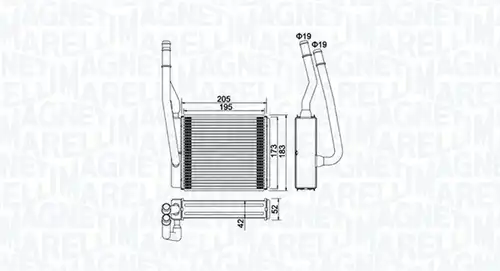 топлообменник, отопление на вътрешното пространство MAGNETI MARELLI 350218414000