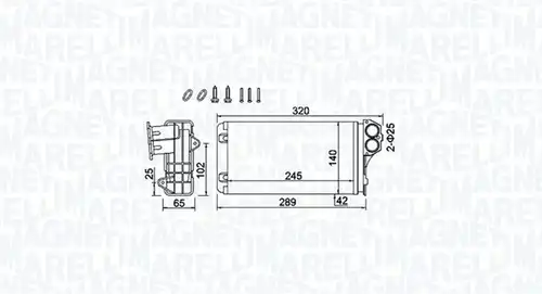топлообменник, отопление на вътрешното пространство MAGNETI MARELLI 350218416000