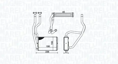 топлообменник, отопление на вътрешното пространство MAGNETI MARELLI 350218421000