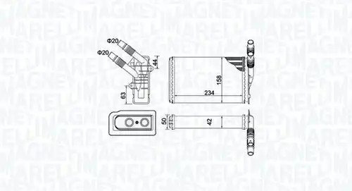 топлообменник, отопление на вътрешното пространство MAGNETI MARELLI 350218433000