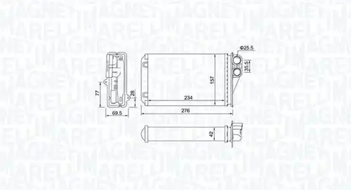 топлообменник, отопление на вътрешното пространство MAGNETI MARELLI 350218461000