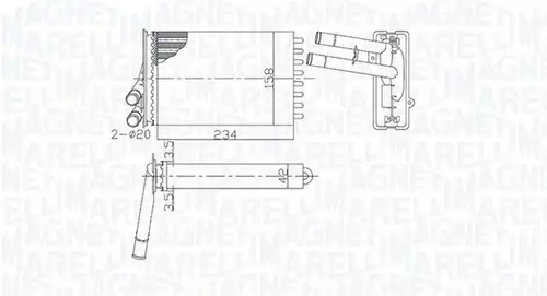 топлообменник, отопление на вътрешното пространство MAGNETI MARELLI 350218462000