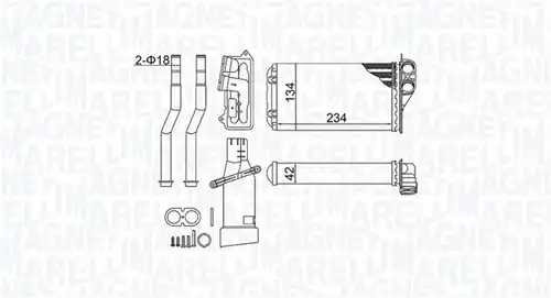 топлообменник, отопление на вътрешното пространство MAGNETI MARELLI 350218466000