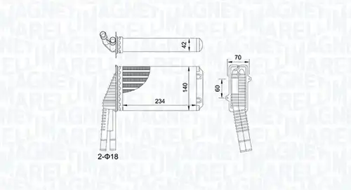 топлообменник, отопление на вътрешното пространство MAGNETI MARELLI 350218467000