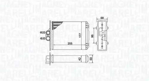 топлообменник, отопление на вътрешното пространство MAGNETI MARELLI 350218482000