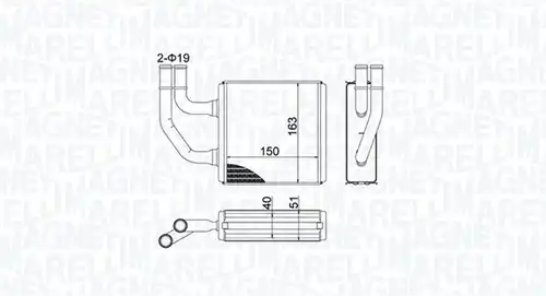 топлообменник, отопление на вътрешното пространство MAGNETI MARELLI 350218485000