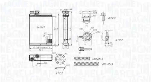 топлообменник, отопление на вътрешното пространство MAGNETI MARELLI 350218486000