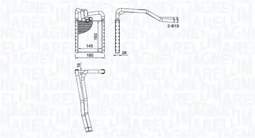 топлообменник, отопление на вътрешното пространство MAGNETI MARELLI 350218508000