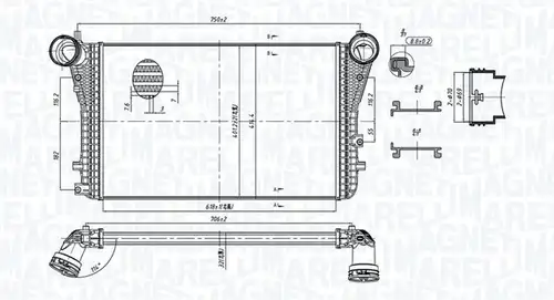 интеркулер (охладител за въздуха на турбината) MAGNETI MARELLI 351319204040