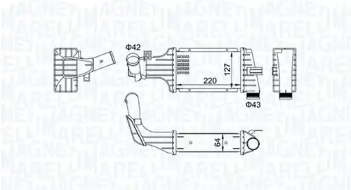 интеркулер (охладител за въздуха на турбината) MAGNETI MARELLI 351319204190