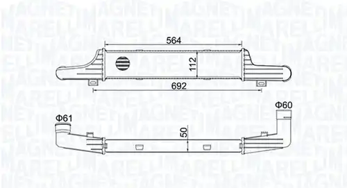интеркулер (охладител за въздуха на турбината) MAGNETI MARELLI 351319204330
