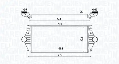 интеркулер (охладител за въздуха на турбината) MAGNETI MARELLI 351319204600