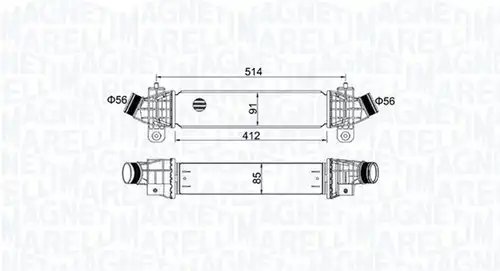 интеркулер (охладител за въздуха на турбината) MAGNETI MARELLI 351319204970