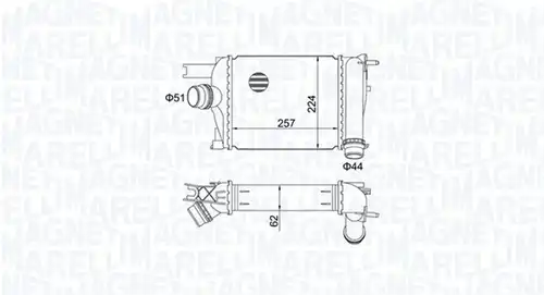 интеркулер (охладител за въздуха на турбината) MAGNETI MARELLI 351319205170