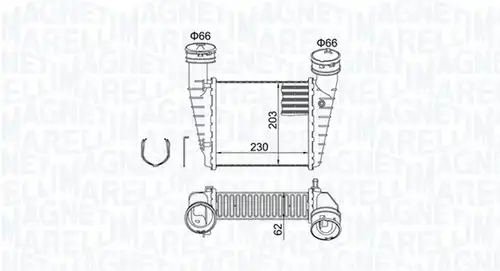 интеркулер (охладител за въздуха на турбината) MAGNETI MARELLI 351319205210