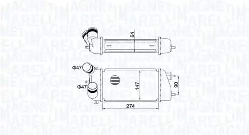 интеркулер (охладител за въздуха на турбината) MAGNETI MARELLI 351319205240