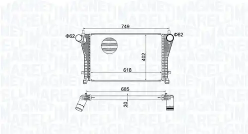 интеркулер (охладител за въздуха на турбината) MAGNETI MARELLI 351319205370